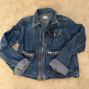 90s Levi's Blue Denim Jacket with Studded Collar